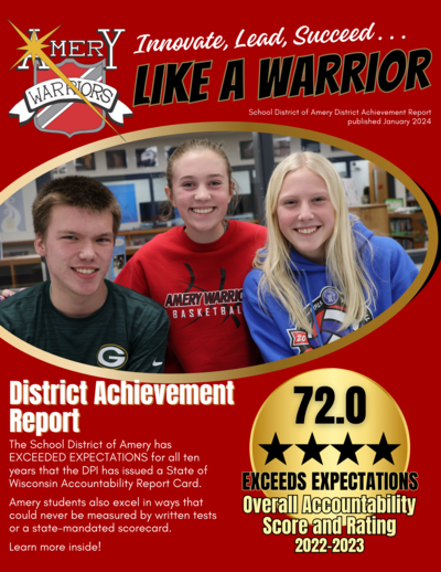 Cover image of school district achievement report