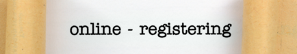 Blue button that says 'register online'