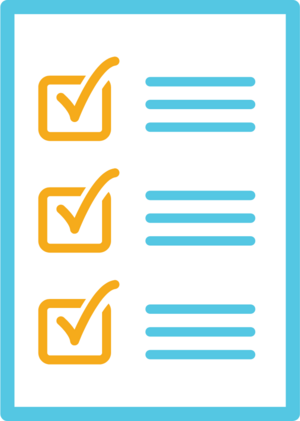 Policy document with check marks and lines